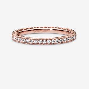 Pandora Sparkle & Hearts Ring. Size 6